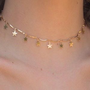 Gold Star Choker Necklace